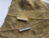 Pink Opal Bar Necklace