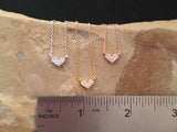 Tiny Heart Necklace, Dainty Heart, CZ Heart Necklace,  Rhinestone Heart Necklace,  Dainty Heart Necklace